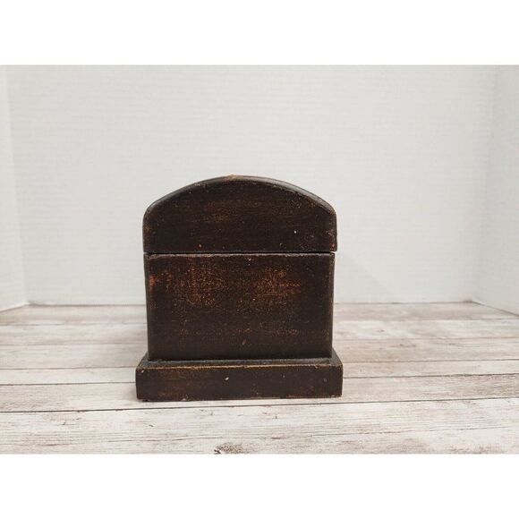 Tuscan Home Small Brown Antique Chest Jewelry Toy Treasure Box Storage - Picture 3 of 11